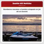 Bomberos rescatan a hombre atrapado en jet ski en Everett