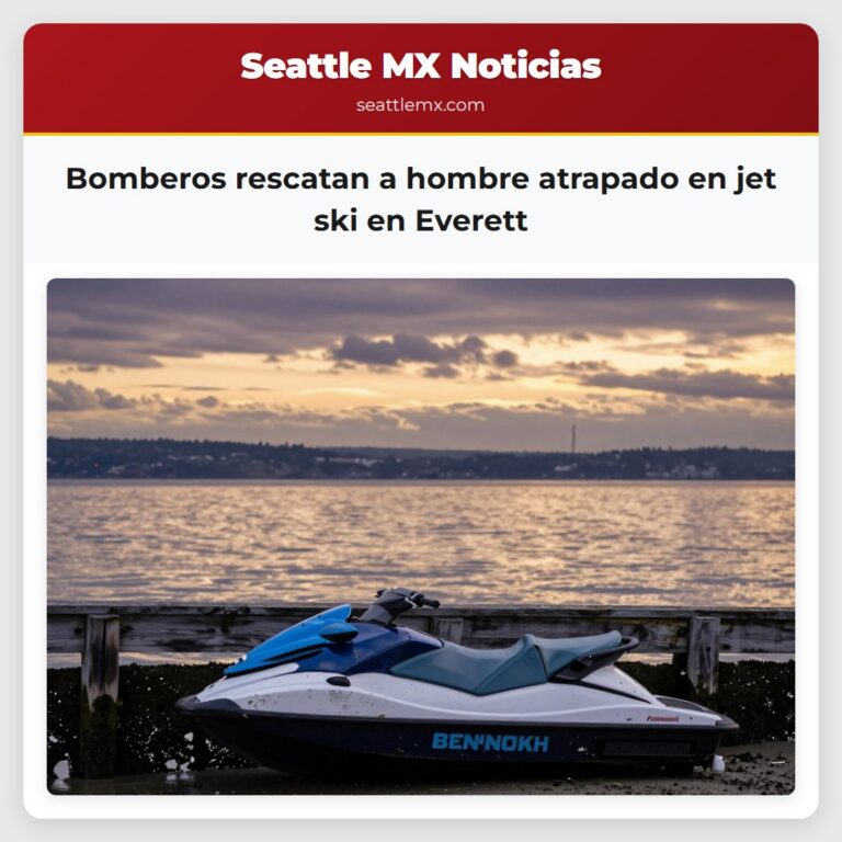 Bomberos rescatan a hombre atrapado en jet ski en Everett