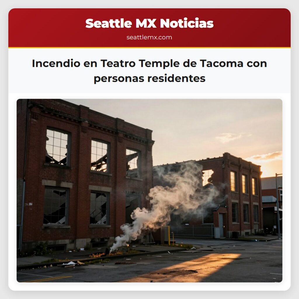 Incendio en Teatro Temple de Tacoma con personas