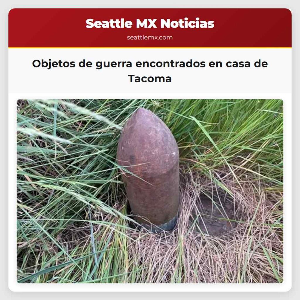 Objetos de guerra encontrados en casa de Tacoma