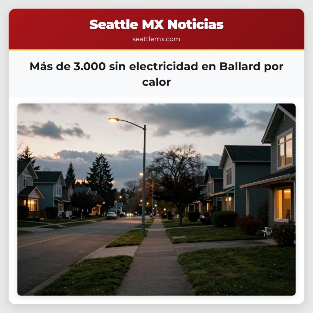 Más de 3.000 sin electricidad en Ballard por calor