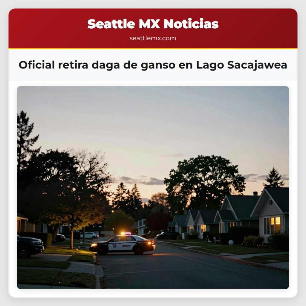 Oficial retira daga de ganso en Lago Sacajawea