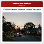 Oficial retira daga de ganso en Lago Sacajawea