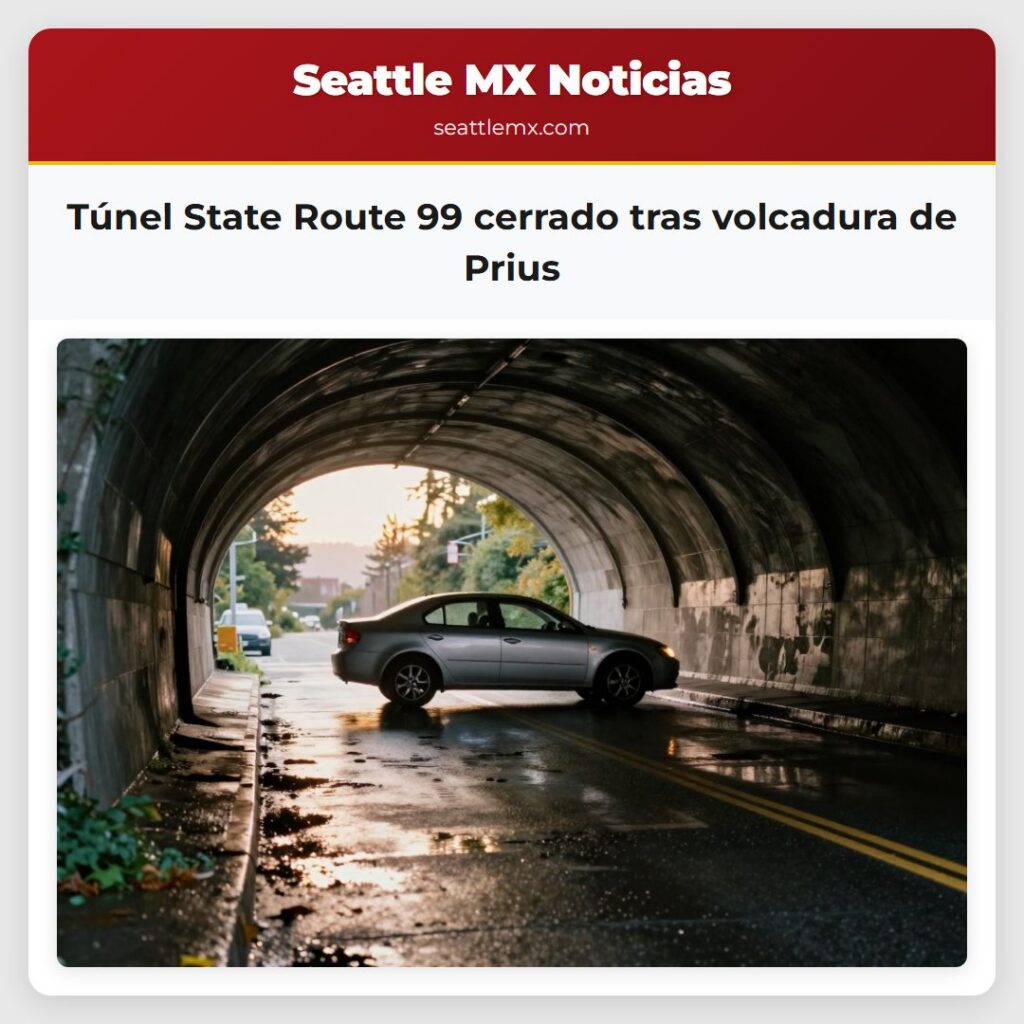 Túnel State Route 99 cerrado tras volcadura de