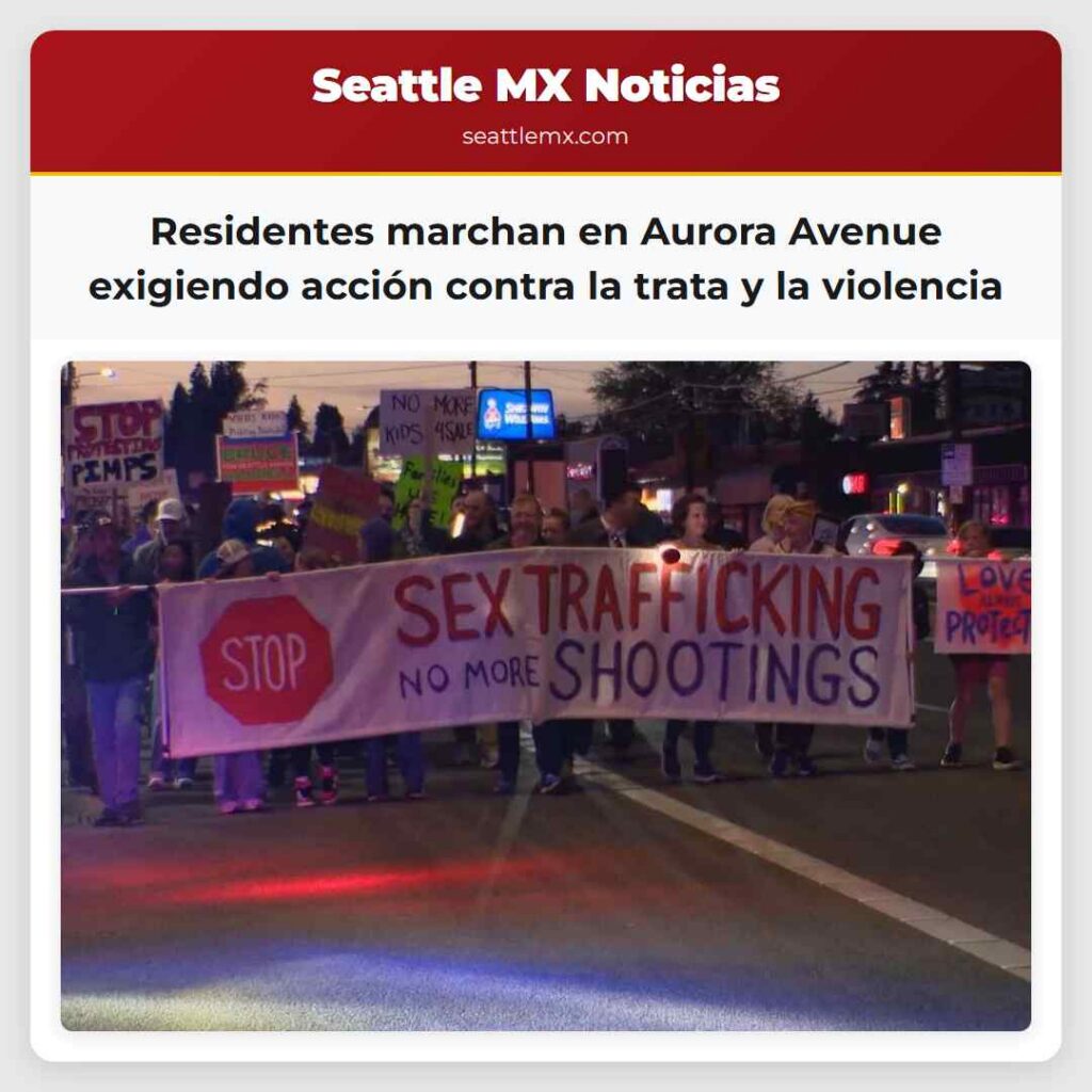 Residentes marchan en Aurora Avenue exigiendo