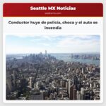 Conductor huye de policía choca y el auto se incendia