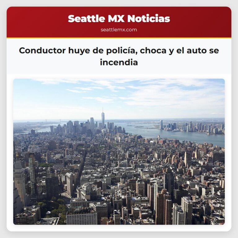 Conductor huye de policía choca y el auto se incendia