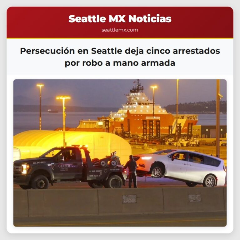 Persecución en Seattle deja cinco arrestados por robo a mano armada