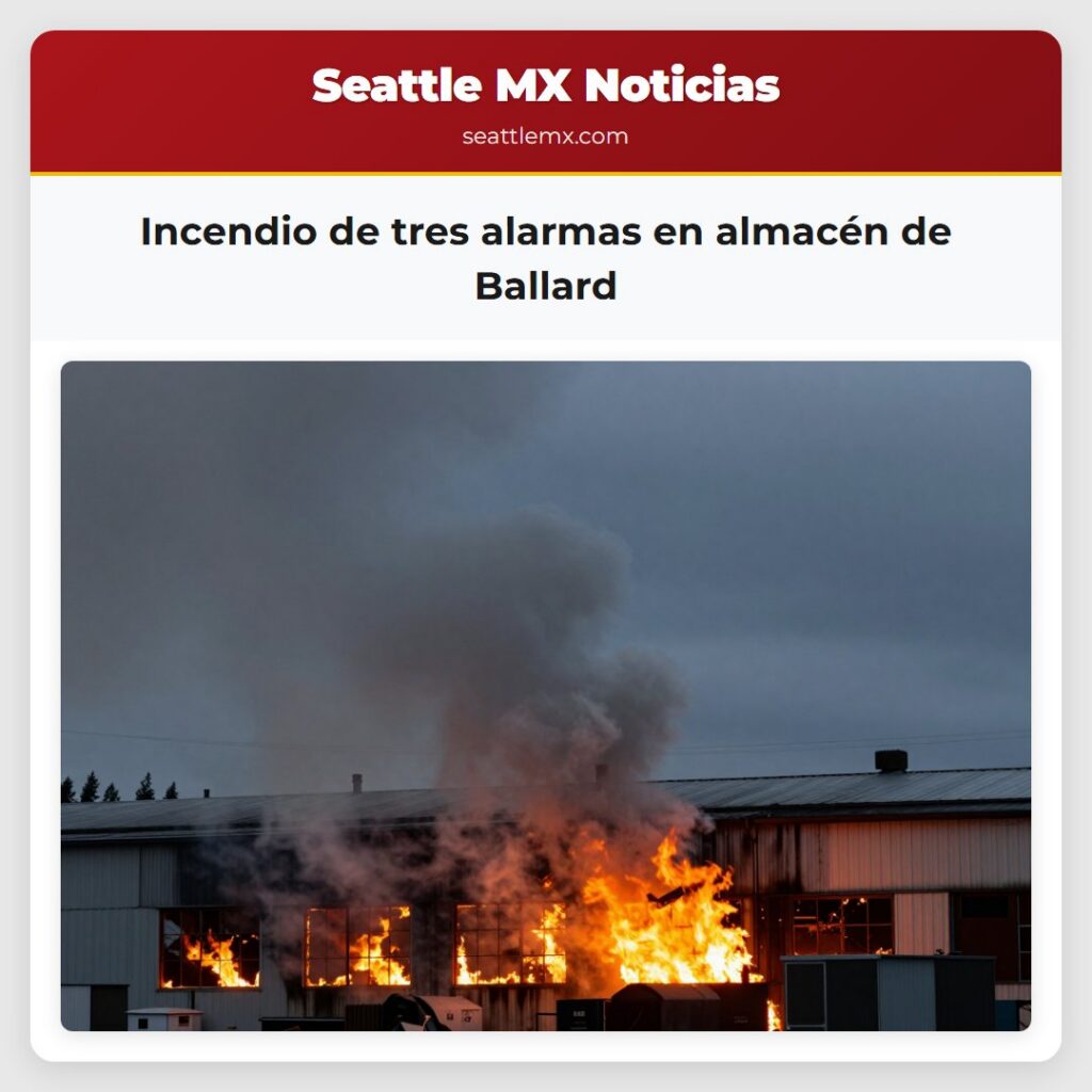 Incendio de tres alarmas en almacén de Ballard