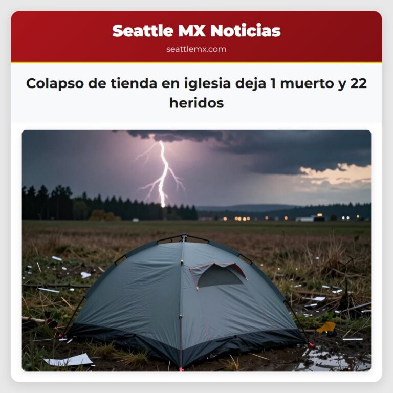 Colapso de tienda en iglesia deja 1 muerto y 22 heridos