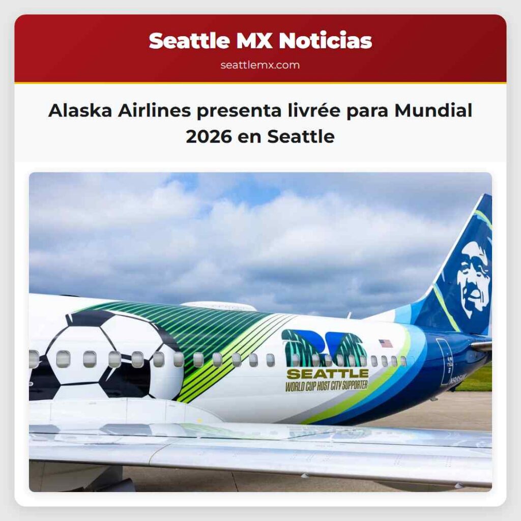 Alaska Airlines presenta livrée para Mundial 2026 en Seattle
