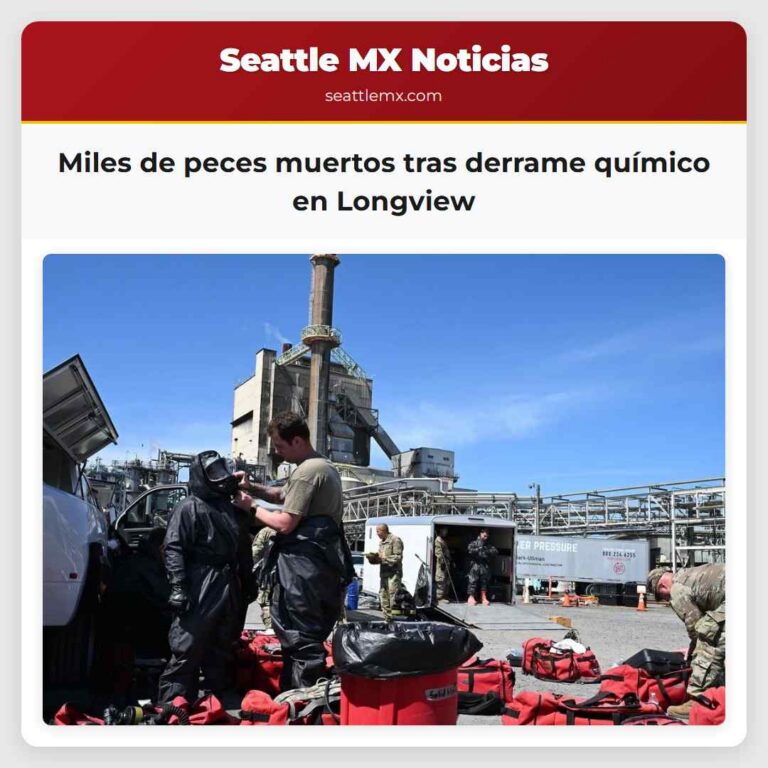 Miles de peces muertos tras derrame químico en Longview