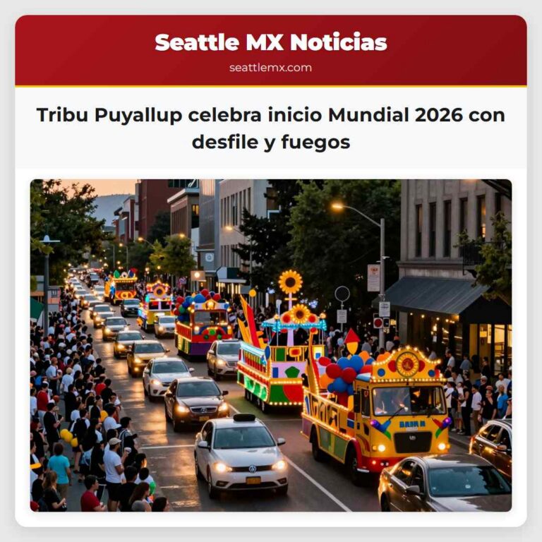 Tribu Puyallup celebra inicio Mundial 2026 con desfile y fuegos