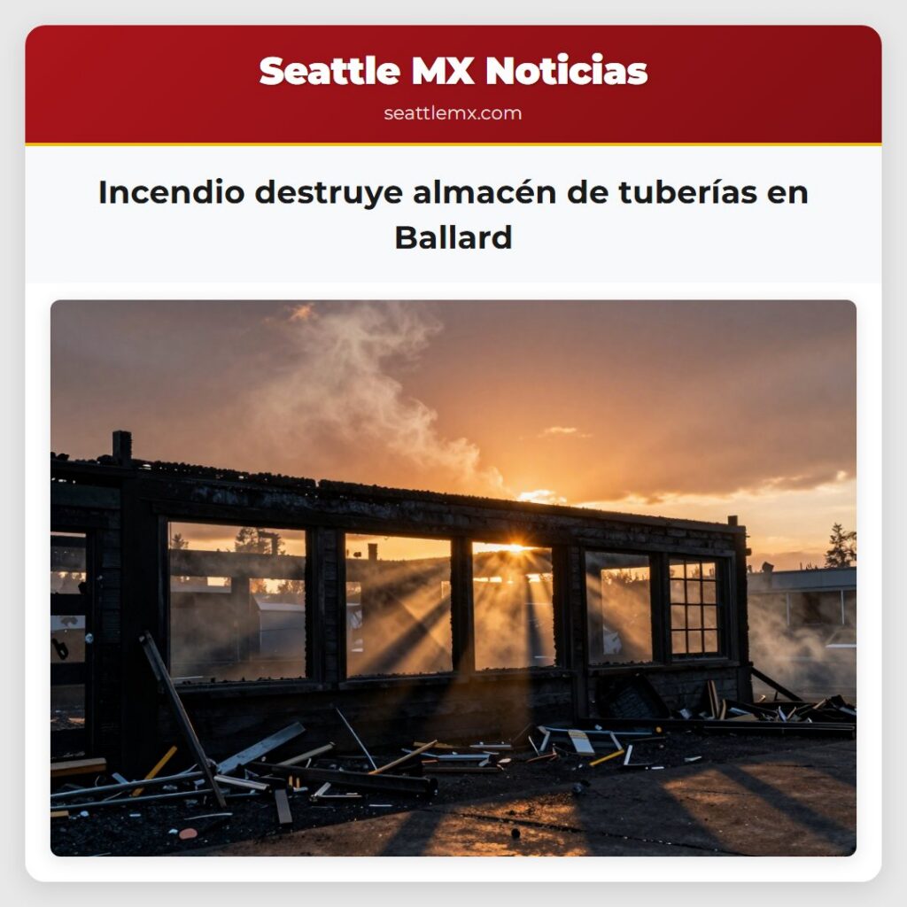 Incendio destruye almacén de tuberías en Ballard