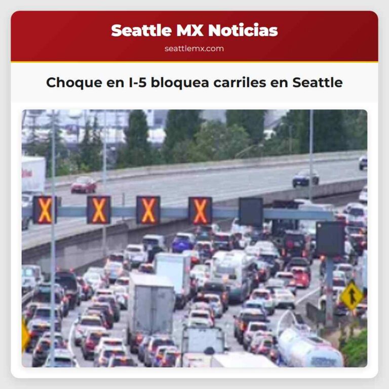 Choque en I-5 bloquea carriles en Seattle