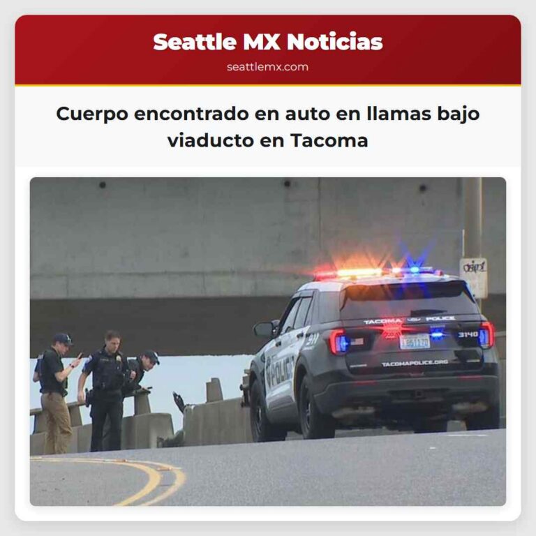 Cuerpo encontrado en auto en llamas bajo viaducto en Tacoma