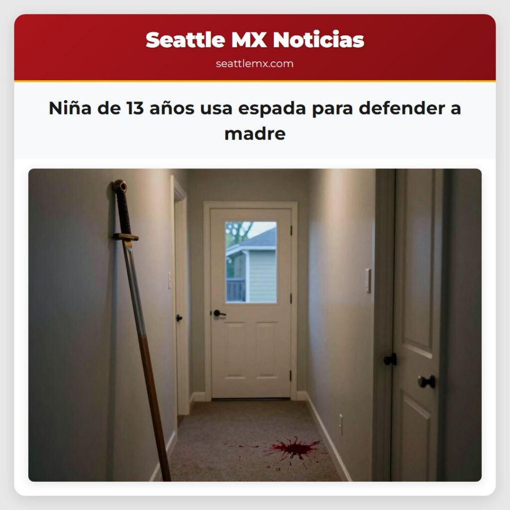 Niña de 13 años usa espada para defender a madre
