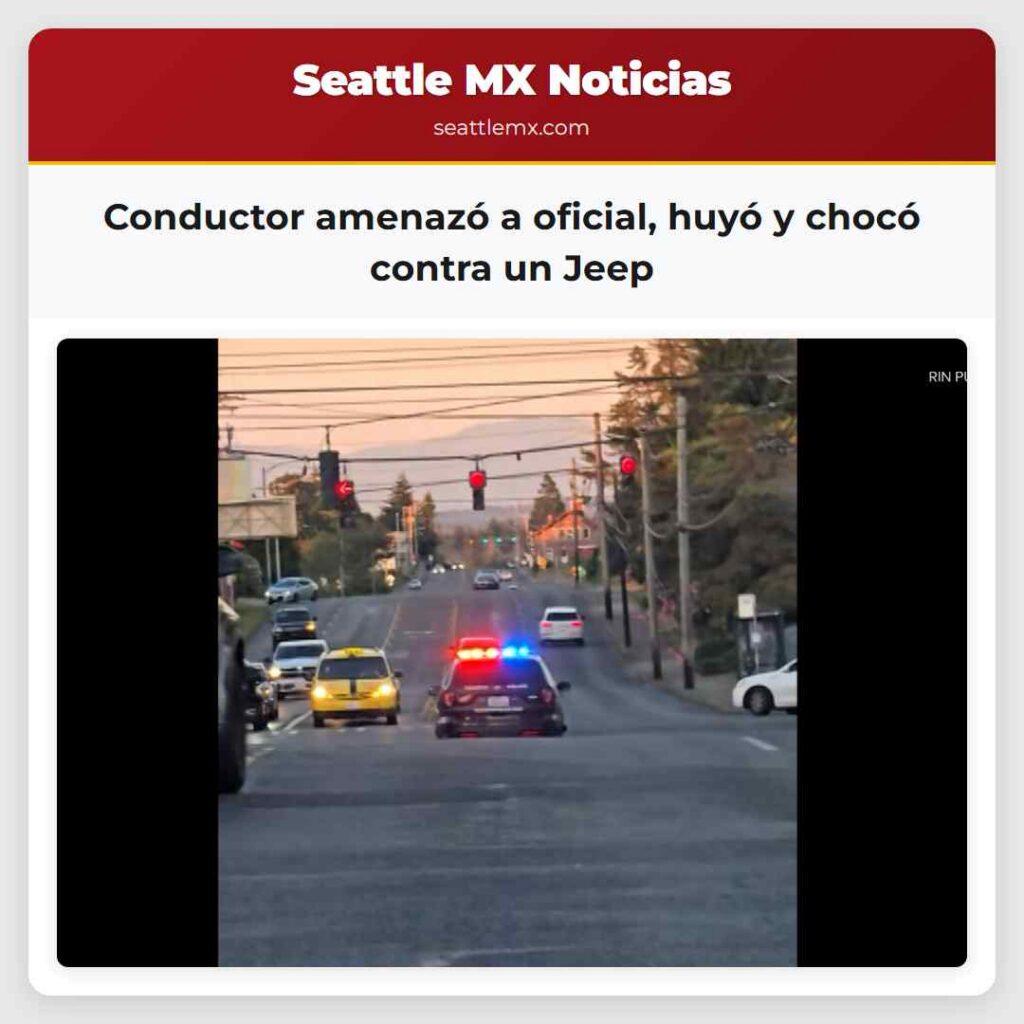 Conductor amenazó a oficial, huyó y chocó contra