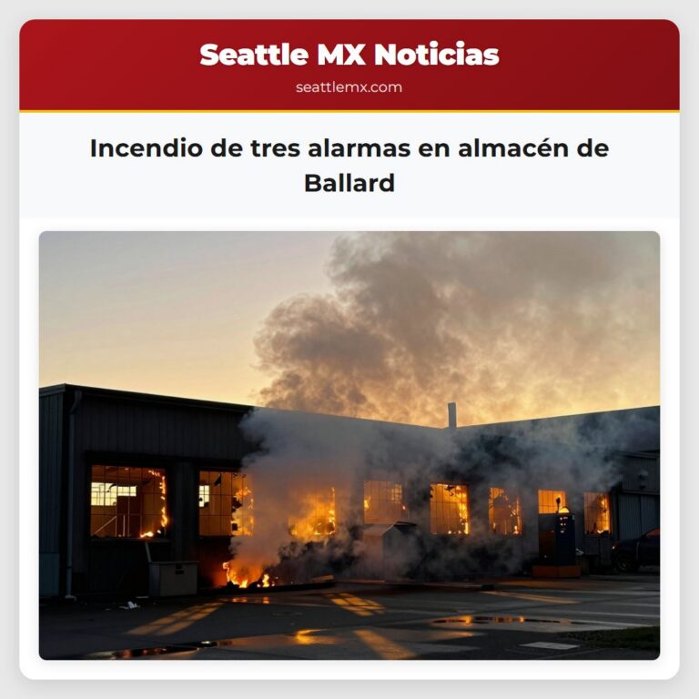 Incendio de tres alarmas en almacén de Ballard
