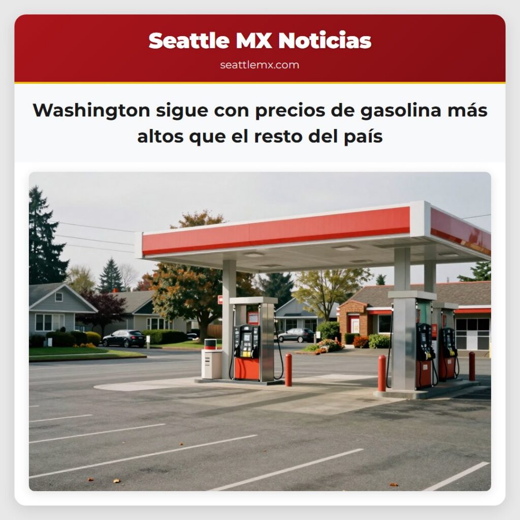 Washington sigue con precios de gasolina más