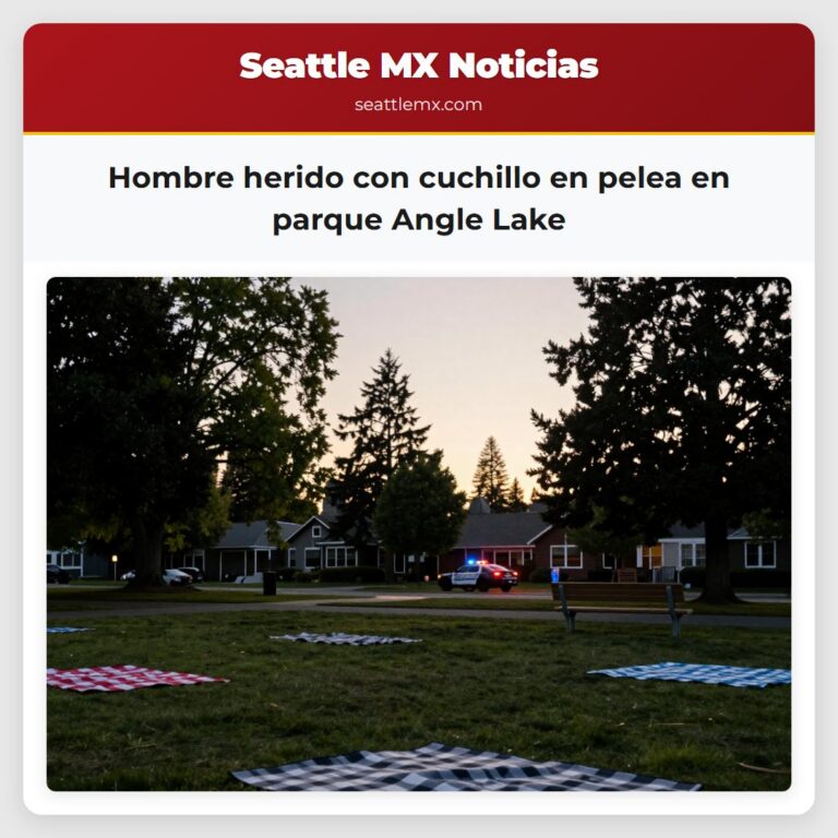 Hombre herido con cuchillo en pelea en parque Angle Lake