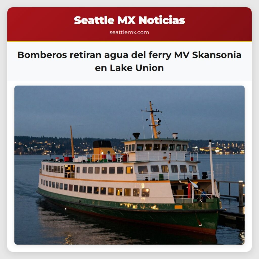Bomberos retiran agua del ferry MV Skansonia en