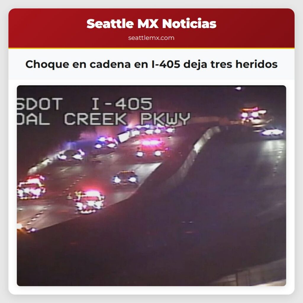 Choque en cadena en I-405 deja tres heridos