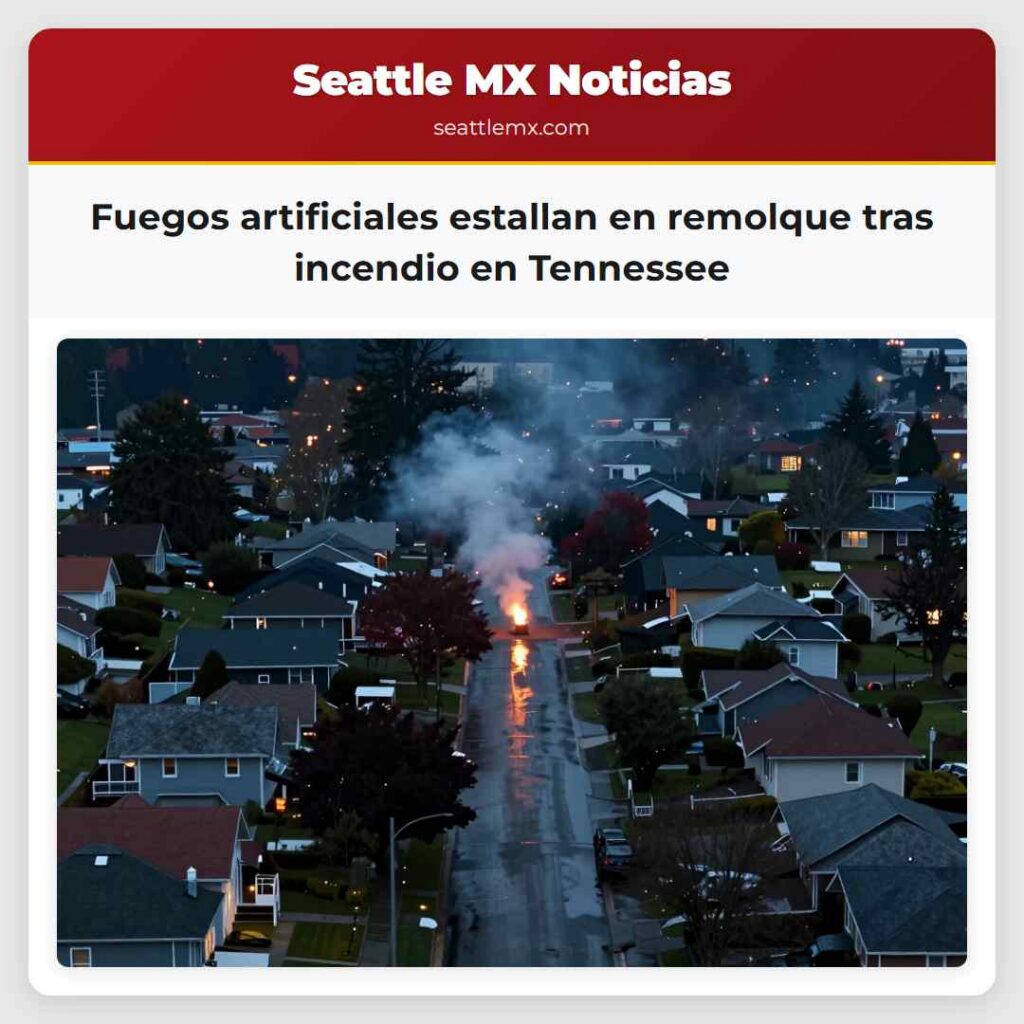 Fuegos artificiales estallan en remolque tras