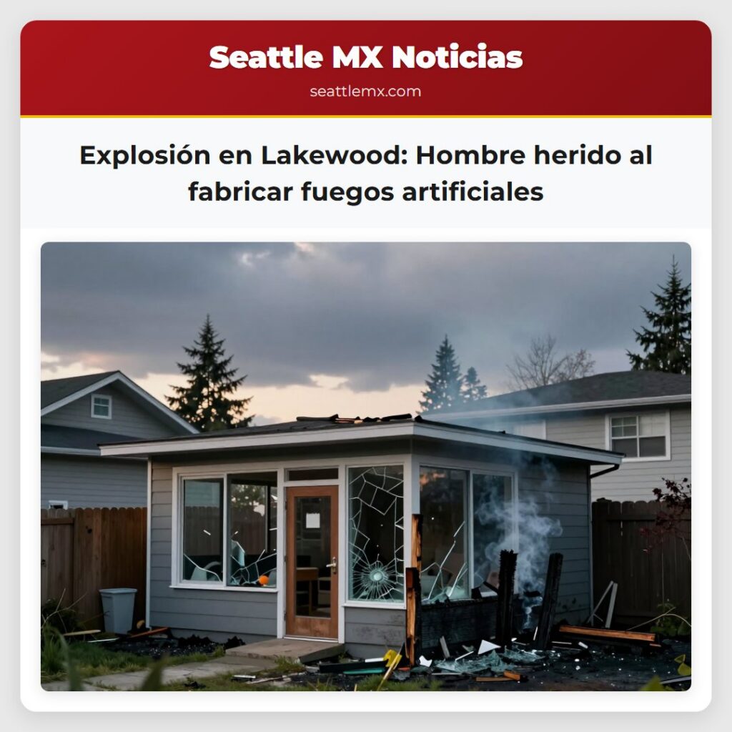 Noticias De Seattle 2 Explosión en Lakewood: Hombre herido al fabricar