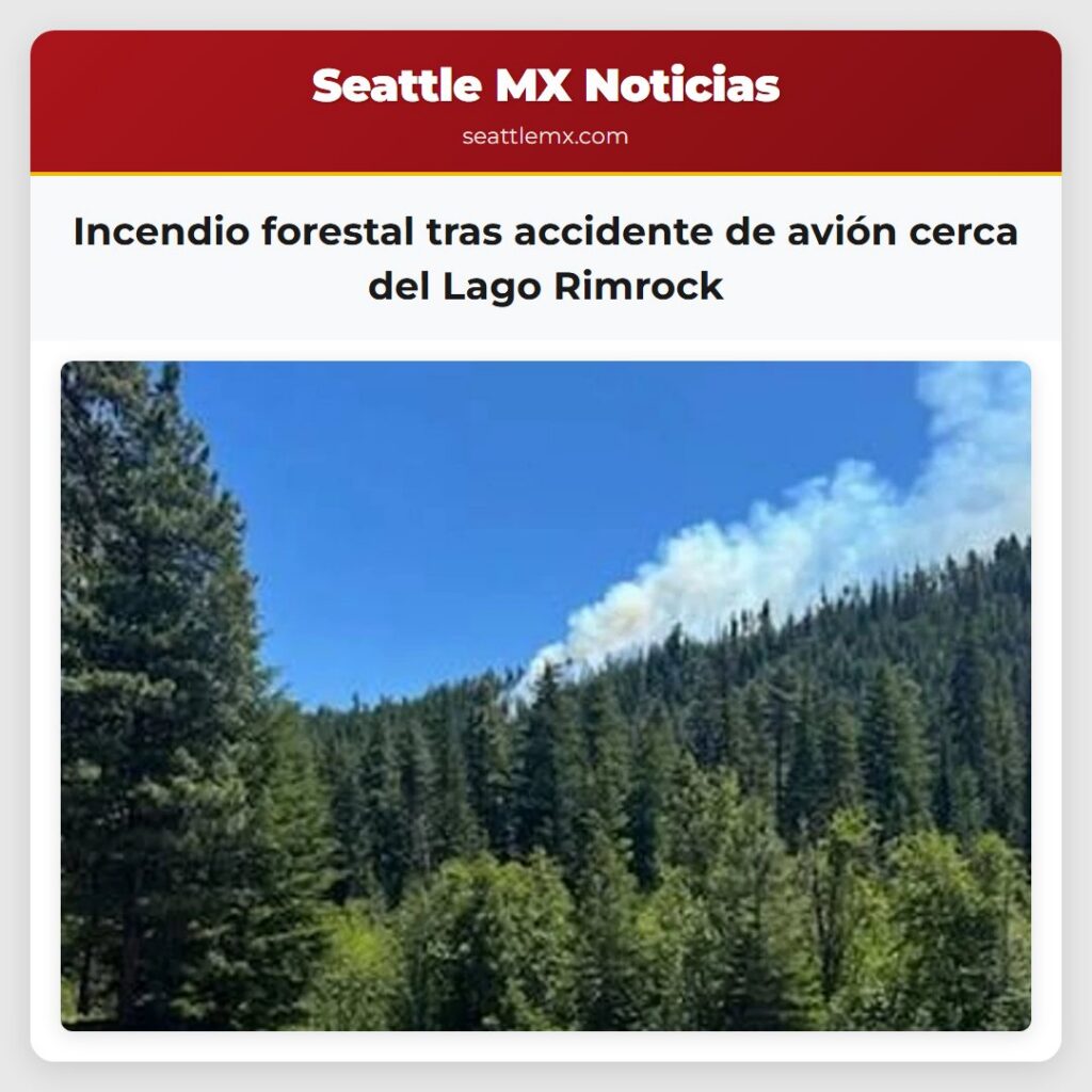 Incendio forestal tras accidente de avión cerca del Lago Rimrock