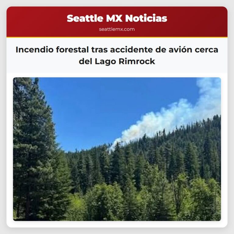 Incendio forestal tras accidente de avión cerca del Lago Rimrock