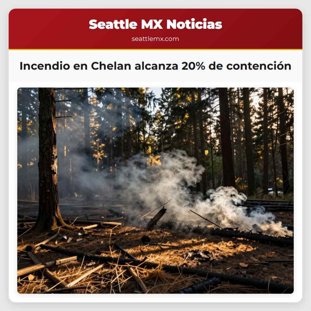Incendio en Chelan alcanza 20% de contención