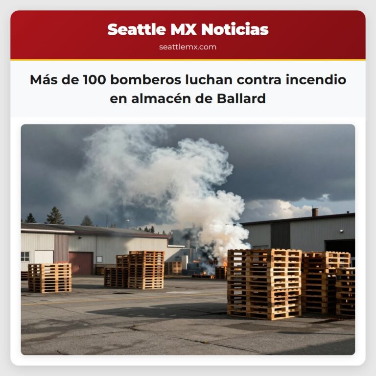 Más de 100 bomberos luchan contra incendio en almacén de Ballard