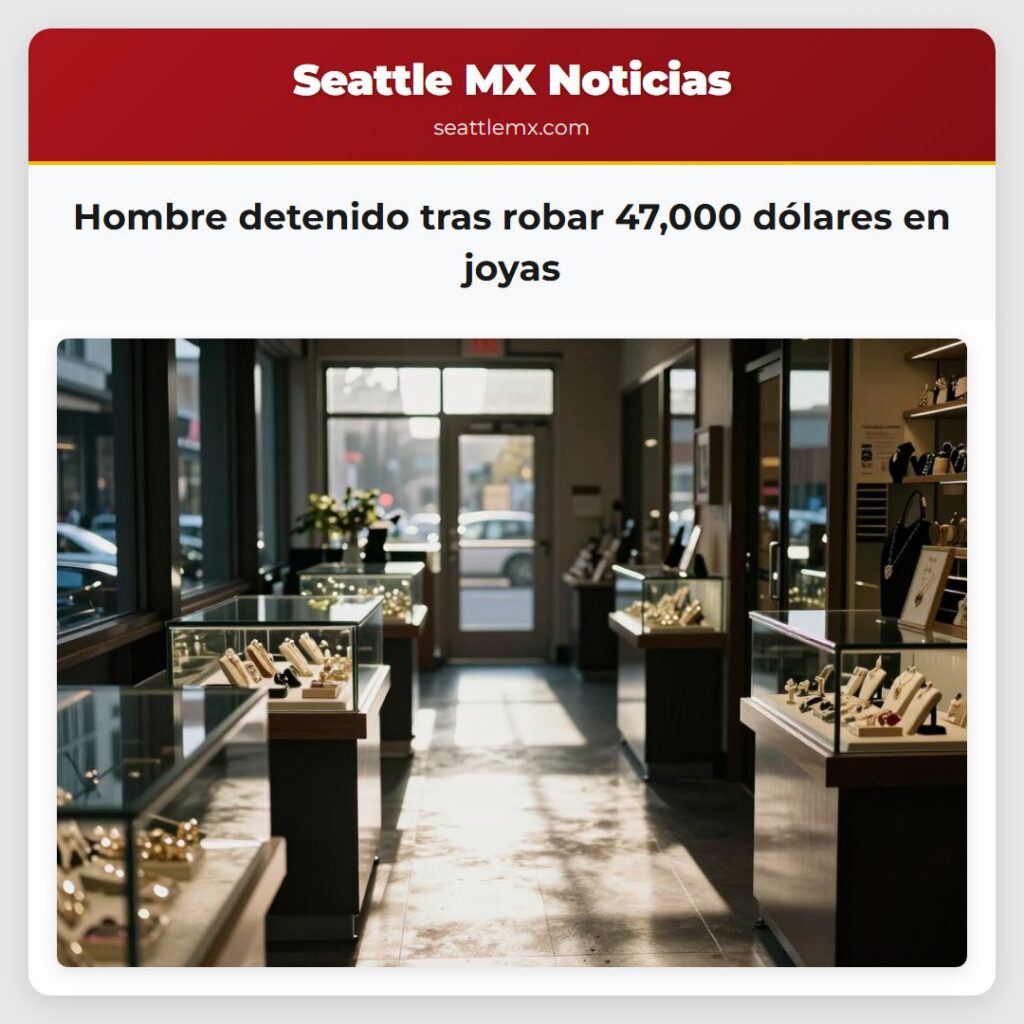 Hombre detenido tras robar 47,000 dólares en joyas