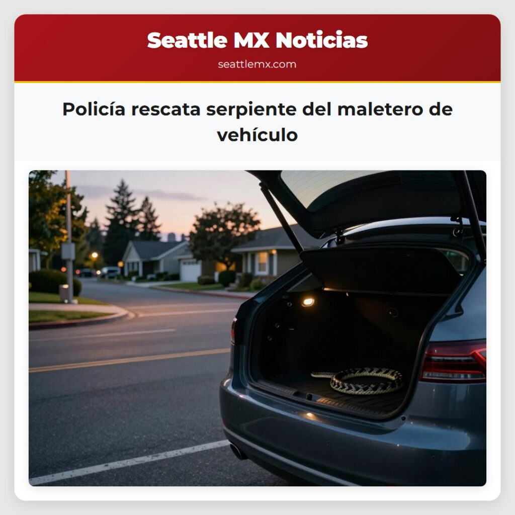 Policía rescata serpiente del maletero de vehículo