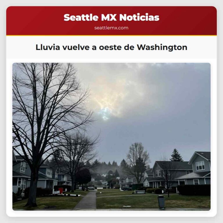 Lluvia vuelve a oeste de Washington