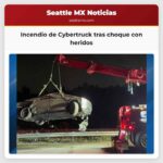 Incendio de Cybertruck tras choque con heridos