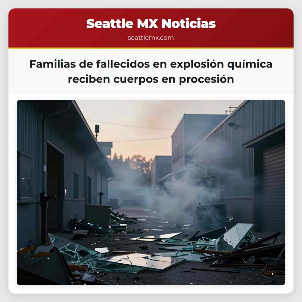 Familias de fallecidos en explosión química reciben cuerpos en procesión