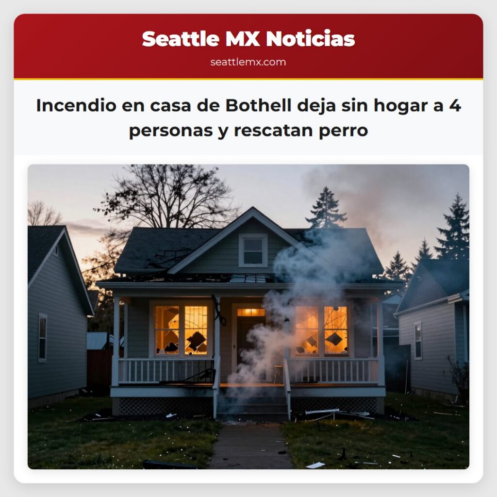 Incendio en casa de Bothell deja sin hogar a 4