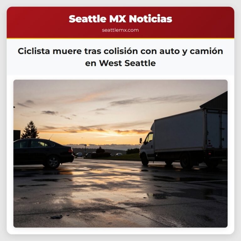 Ciclista muere tras colisión con auto y camión en West Seattle
