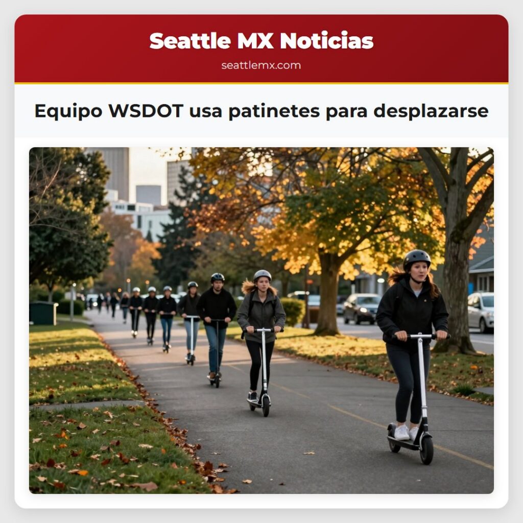 Equipo WSDOT usa patinetes para desplazarse