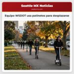 Equipo WSDOT usa patinetes para desplazarse