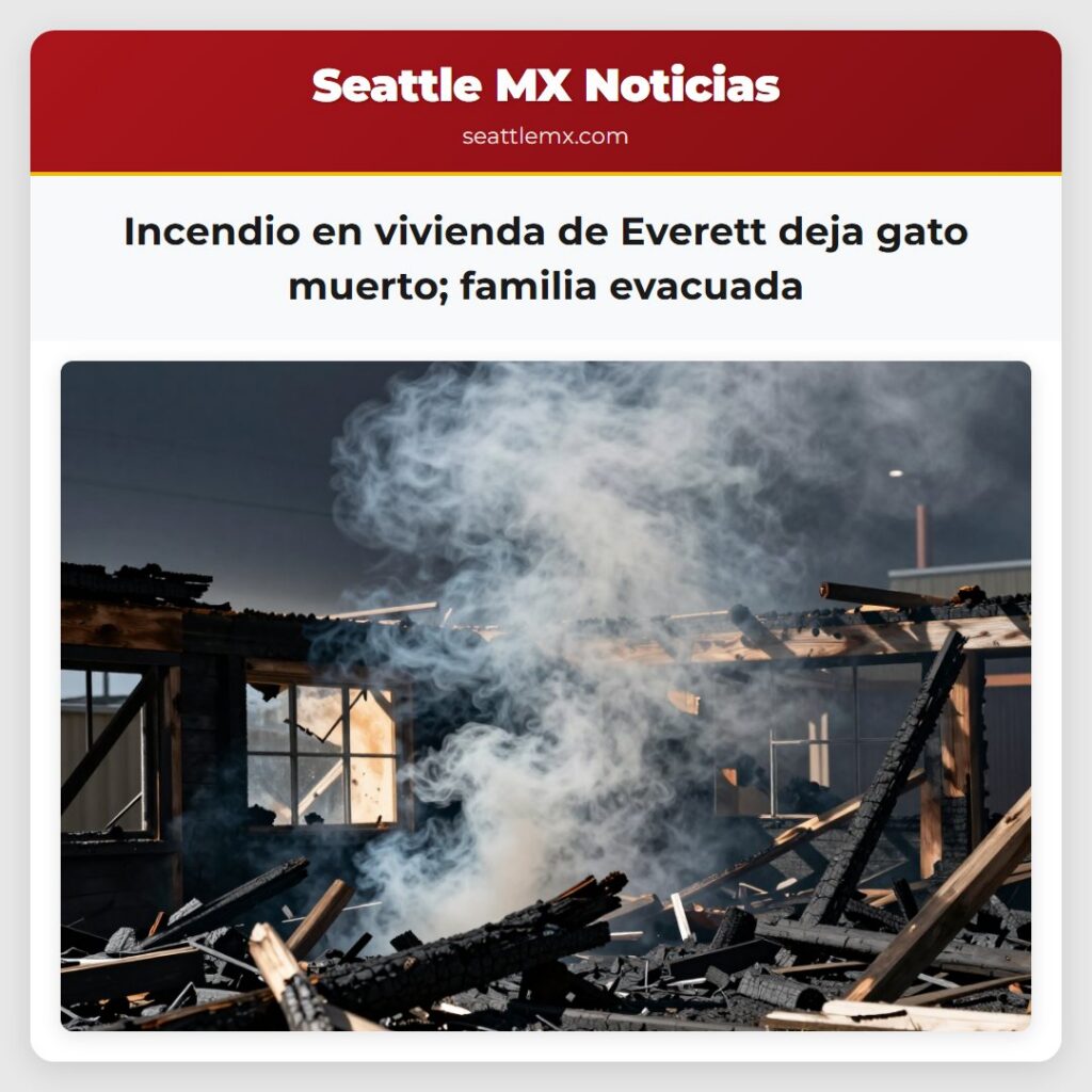 Incendio en vivienda de Everett deja gato muerto;
