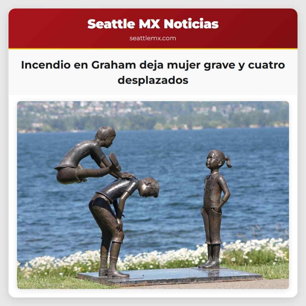 Incendio en Graham deja mujer grave y cuatro