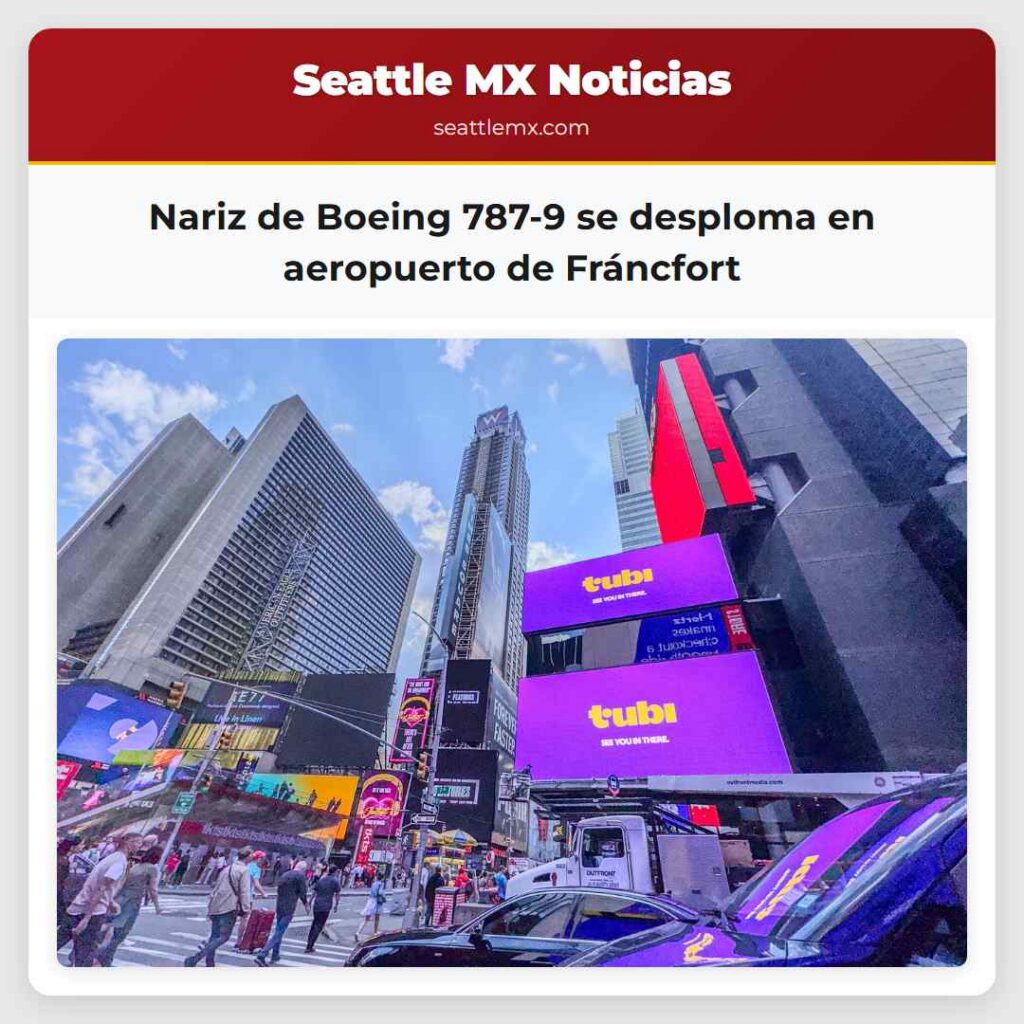 Nariz de Boeing 787-9 se desploma en aeropuerto