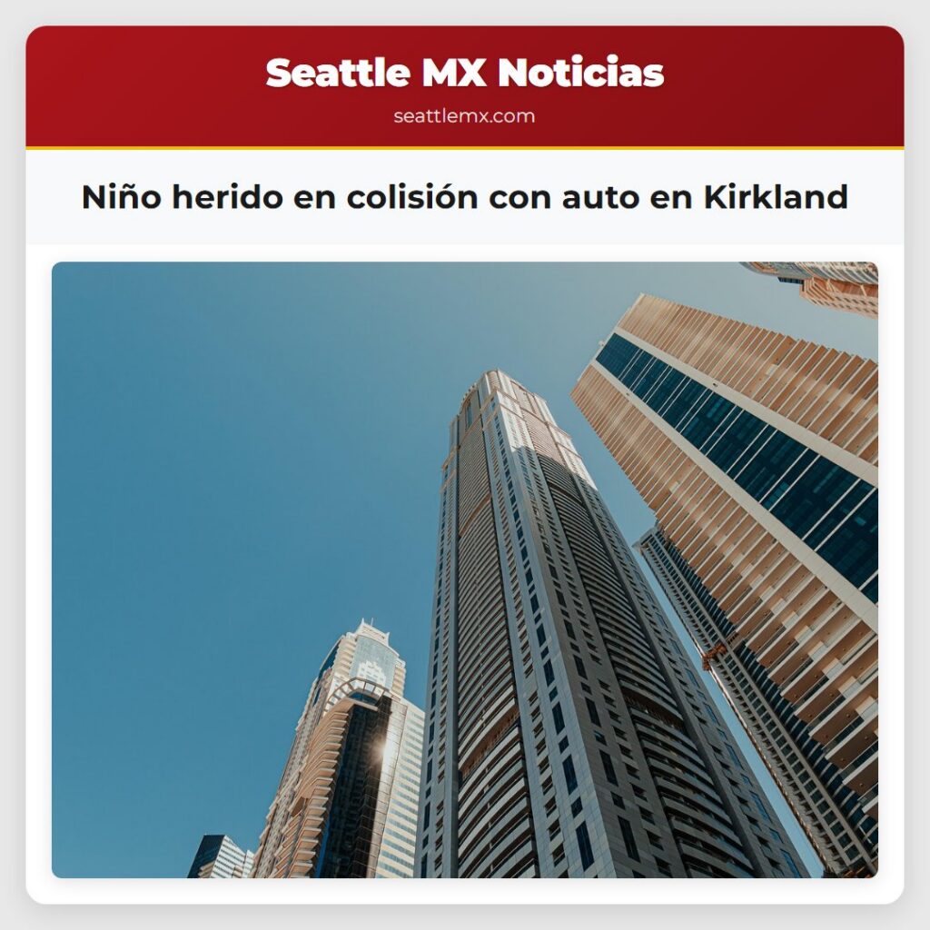 Niño herido en colisión con auto en Kirkland