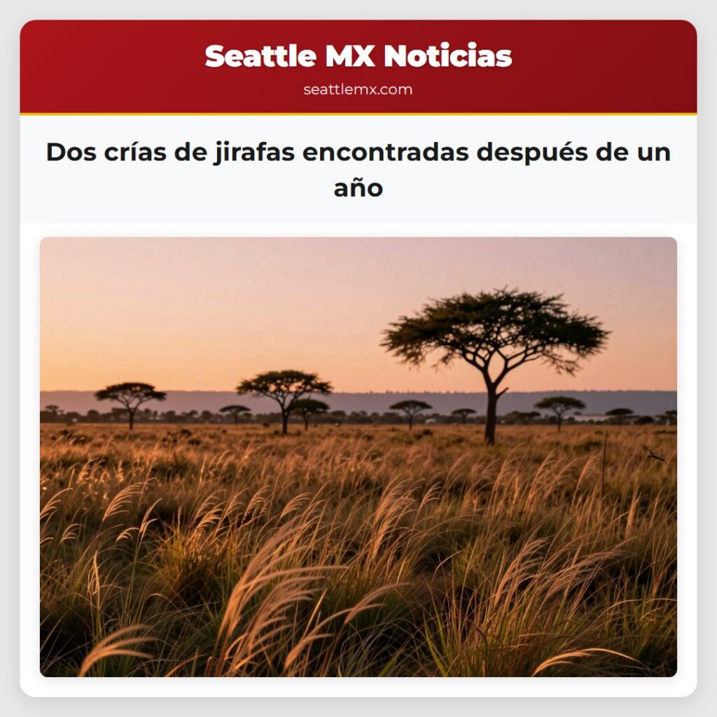 Dos crías de jirafas encontradas después de un año