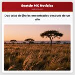 Dos crías de jirafas encontradas después de un año