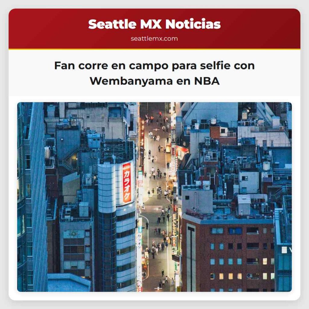 Fan corre en campo para selfie con Wembanyama en
