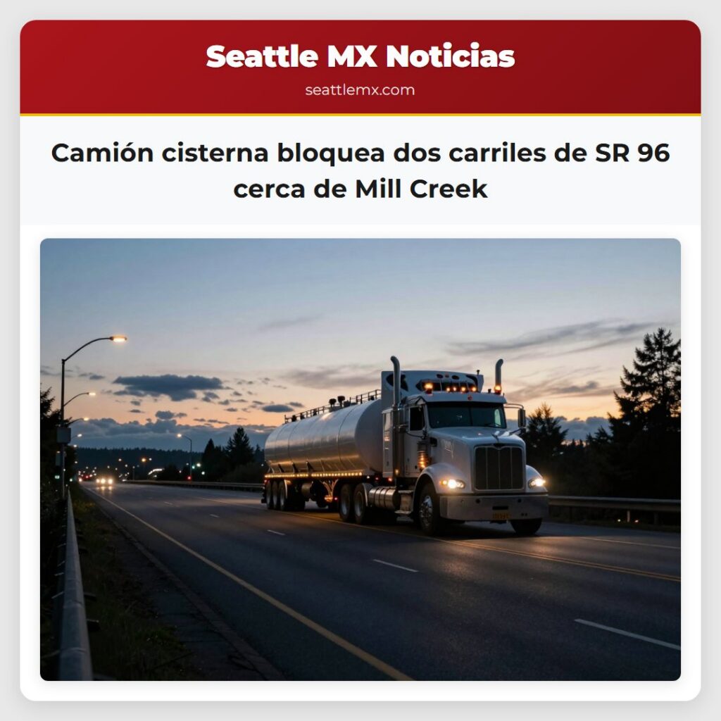 Noticias De Seattle 1 Camión cisterna bloquea dos carriles de SR 96